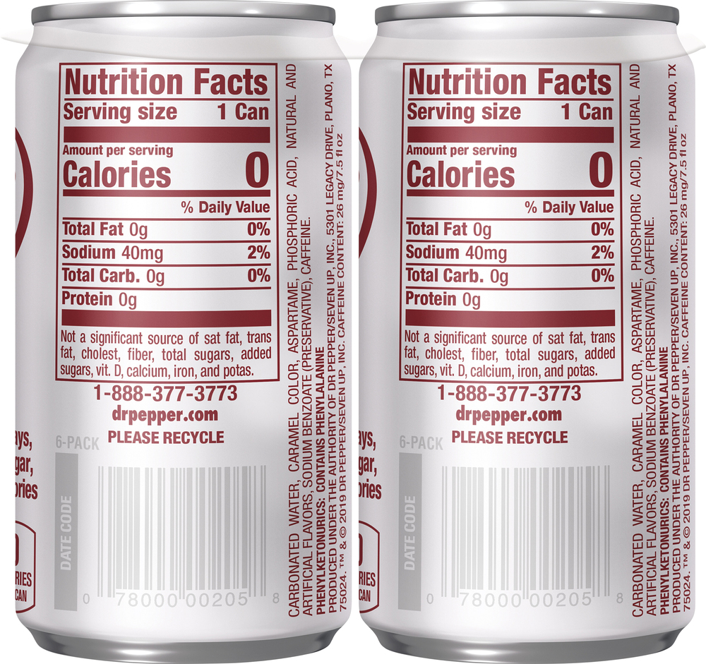 Diet Dr Pepper Nutrition